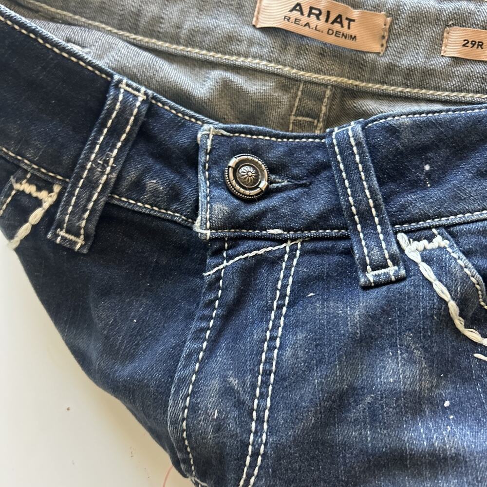 Ariat R.E.A.L. Mid Rise Stretch Entwined Boot Cut Denim Jean Marine NWOT 29R - Picture 16 of 16